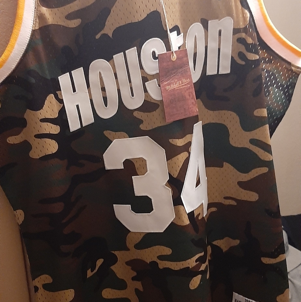 Mitchell and Ness Camo Houston Rockets Jersey NWT